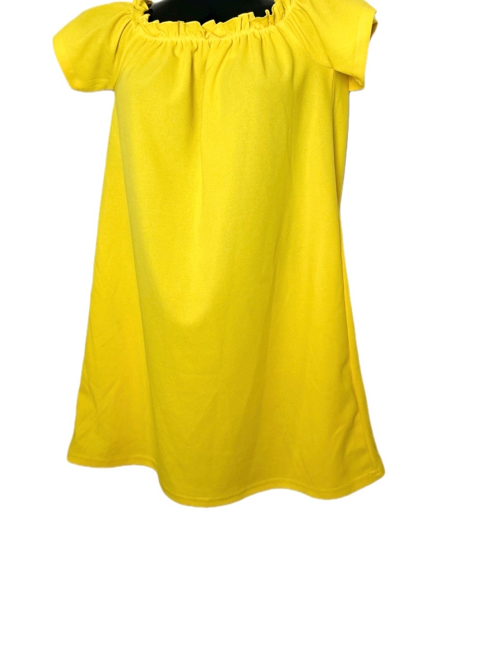 Bright Yellow Ruffle-Neck Summer Dress - Picture 8 of 15
